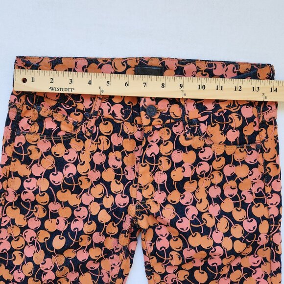 Mother Denim Jeans Leggings The Looker Cherry Pickin Garden Girl Fruit Market - Picture 10 of 13